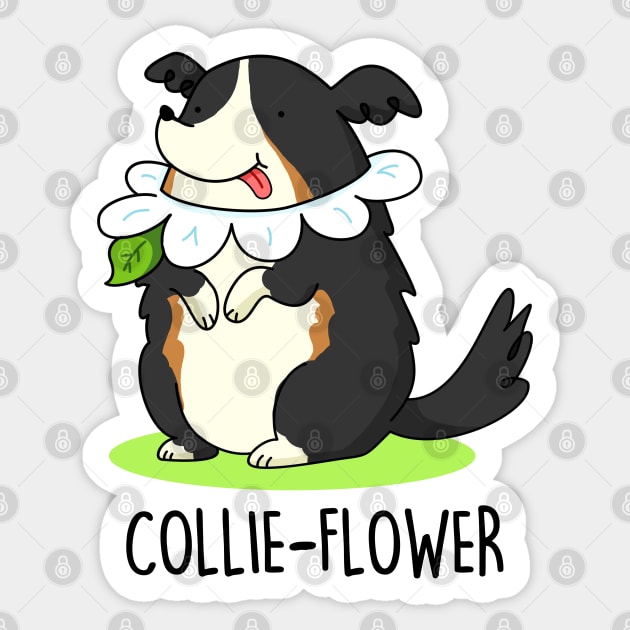 Collieflower Cute Collie Dog Pun Sticker by punnybone